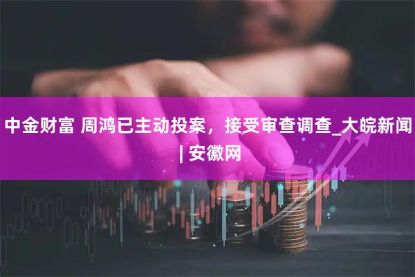 中金财富 周鸿已主动投案，接受审查调查_大皖新闻 | 安徽网