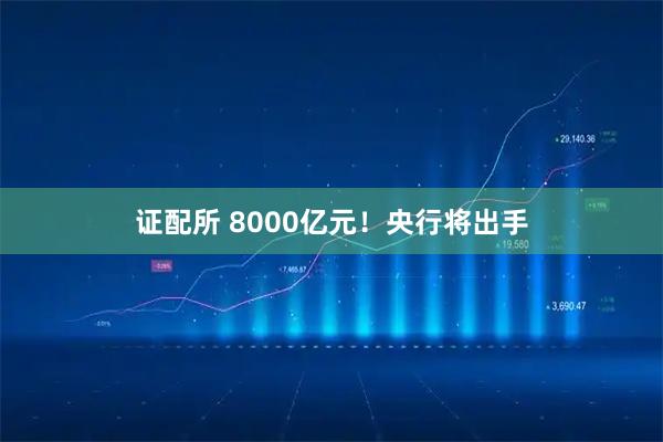 证配所 8000亿元！央行将出手